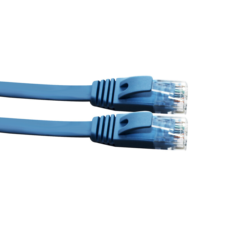 科创工程级六类千兆网络扁平网线、电脑网络跳线 浅蓝色 10米